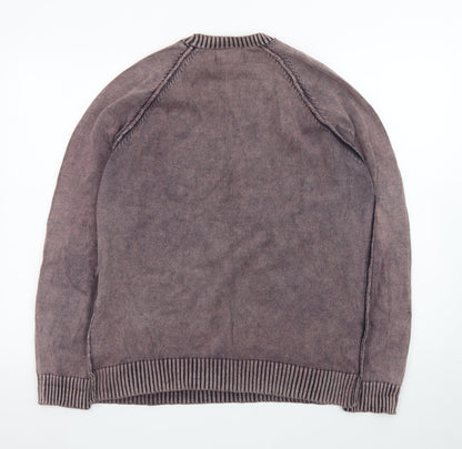 Topman Men's Brown Cotton Crew Neck Pullover Jumper Size L