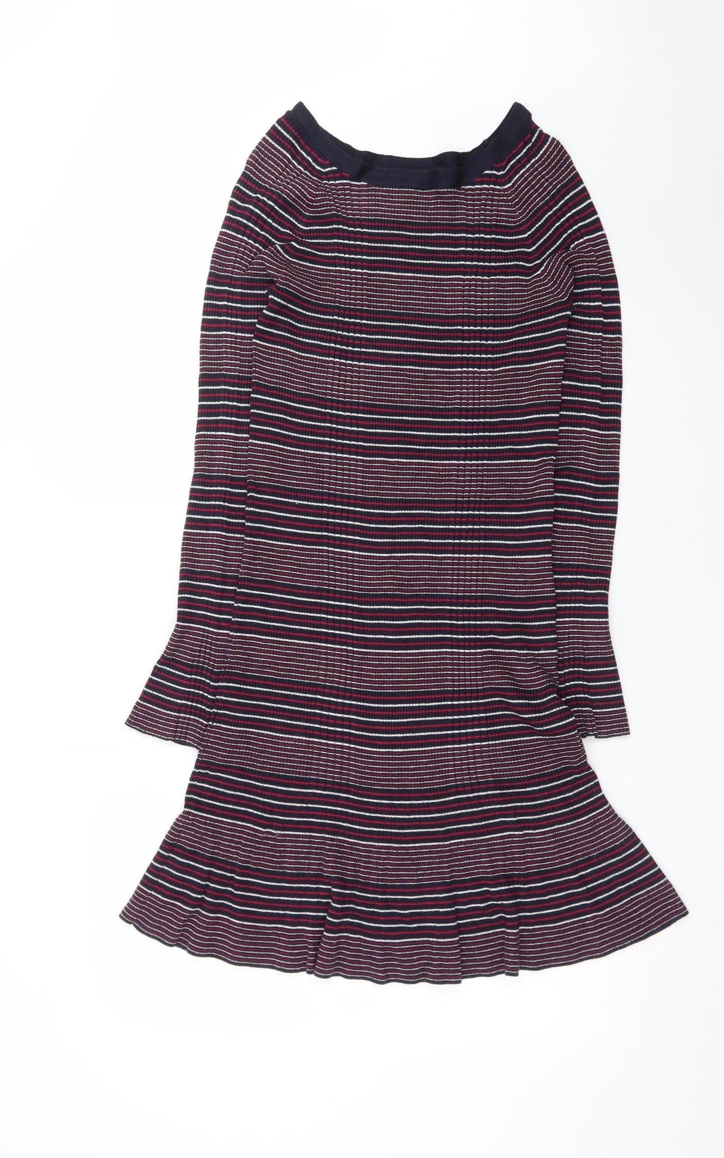 Next Women’s Multicoloured Striped Knit Fit & Flare Dress Size 14