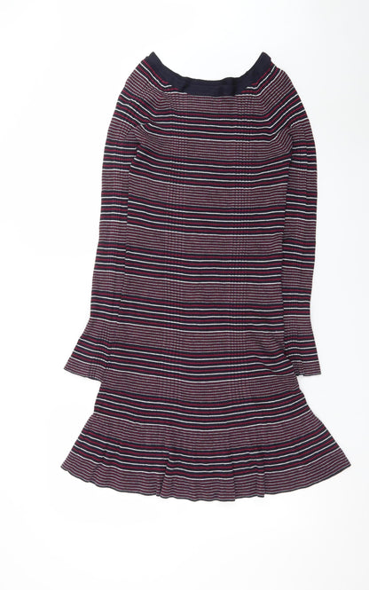 Next Women’s Multicoloured Striped Knit Fit & Flare Dress Size 14
