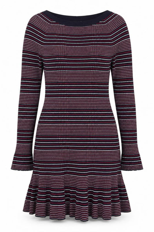 Next Women’s Multicoloured Striped Knit Fit & Flare Dress Size 14