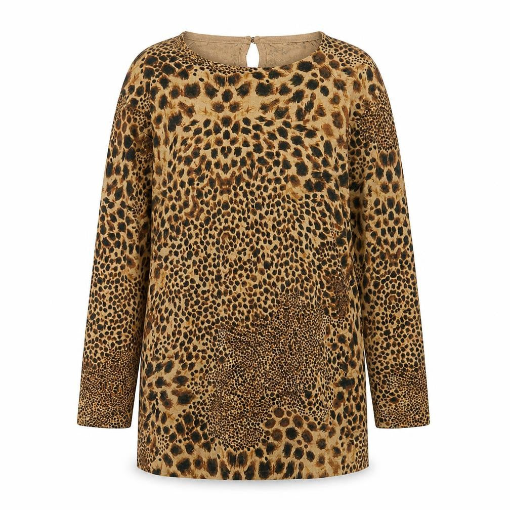 Next Women’s Brown Leopard Print Shift Dress Size 16 Long Sleeve