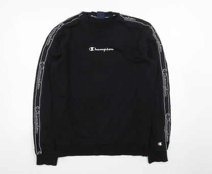 Champion Men's Black Pullover Crew Neck Sweatshirt Medium