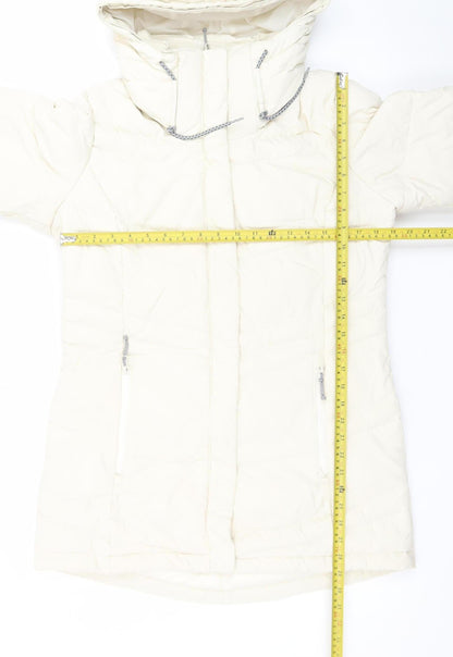 Columbia Women Ivory Long Hooded Puffer Coat L