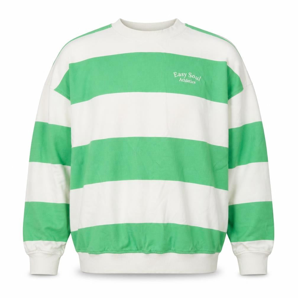 Divided Men's Green White Striped Pullover Sweatshirt S