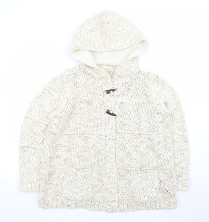 Marks and Spencer Women's Beige Hooded Chunky Knit Cardigan UK 16
