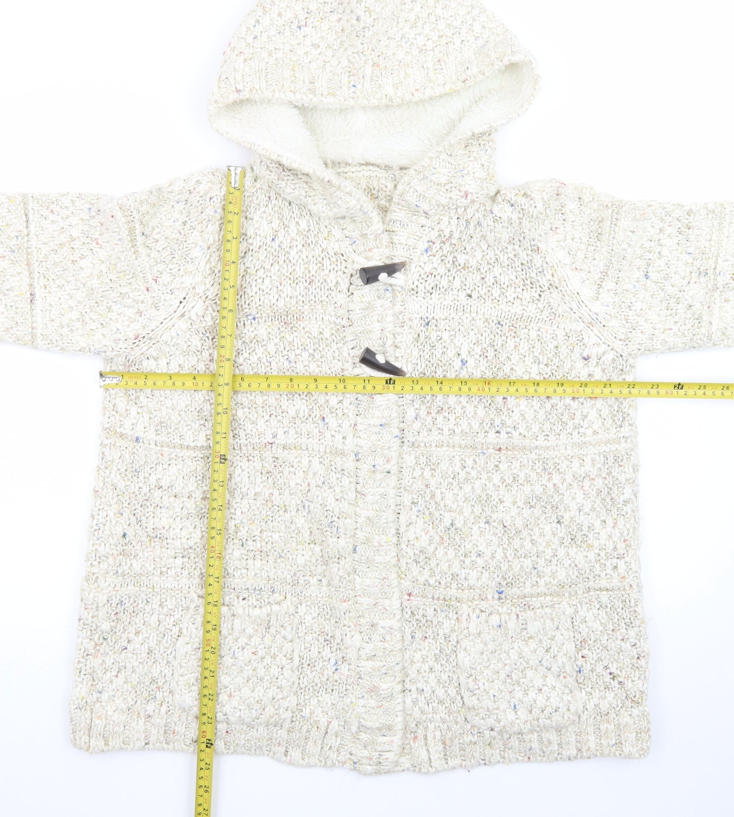 Marks and Spencer Women's Beige Hooded Chunky Knit Cardigan UK 16