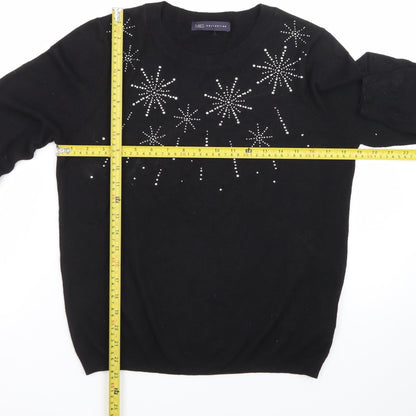 Marks and Spencer Women's Black Sequin Knit Jumper Size M