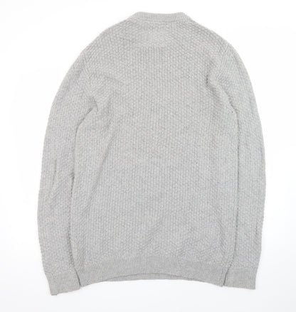 Fat Face Men's Grey Waffle Knit Cotton Wool Pullover Jumper Size M
