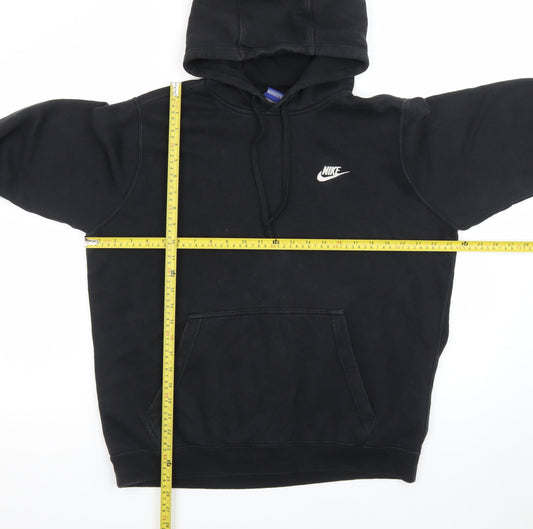 Nike Men's Black Pullover Hoodie L Fleece Logo Sportswear