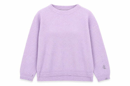 FatFace Women Purple Knit Jumper UK 14 Crew Neck Long Sleeve