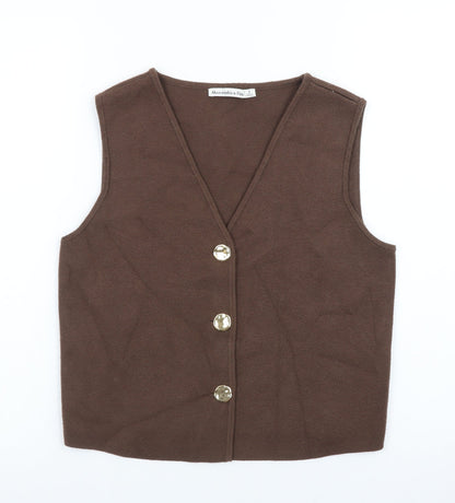 Abercrombie & Fitch Women’s Brown Knit Vest Jumper Size S