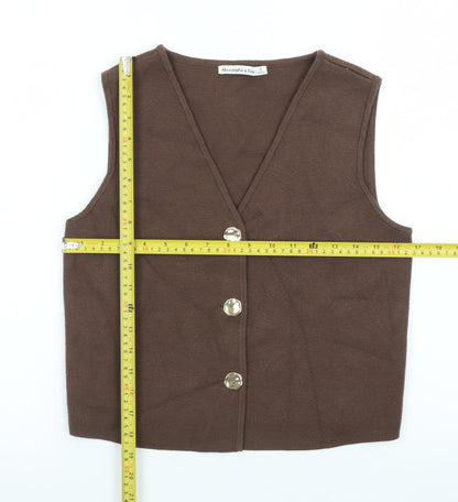 Abercrombie & Fitch Women’s Brown Knit Vest Jumper Size S