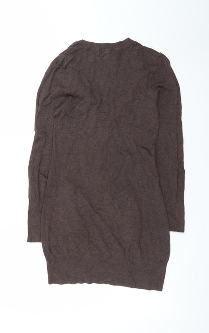 Apricot Women Brown Long Sleeve Knit Jumper Dress Size S