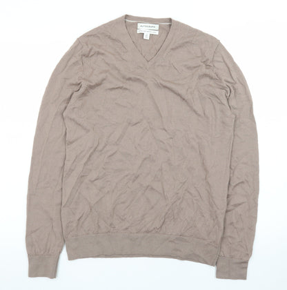Marks and Spencer Men’s Beige Merino Wool V-Neck Jumper M