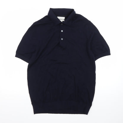 Marks and Spencer Autograph Men's Navy Merino Wool Polo L Regular