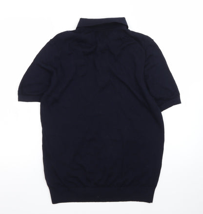 Marks and Spencer Autograph Men's Navy Merino Wool Polo L Regular