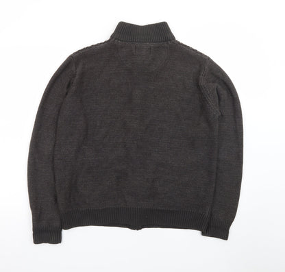 Marks and Spencer Men's Grey Full Zip Knitted Jumper M Regular Fit
