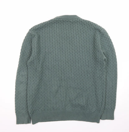 Next Men’s Green Cable-Knit Crew Neck Jumper Size L