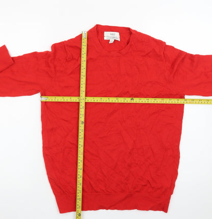 Marks and Spencer Women's Red Merino Wool Crew Neck Jumper Size 14