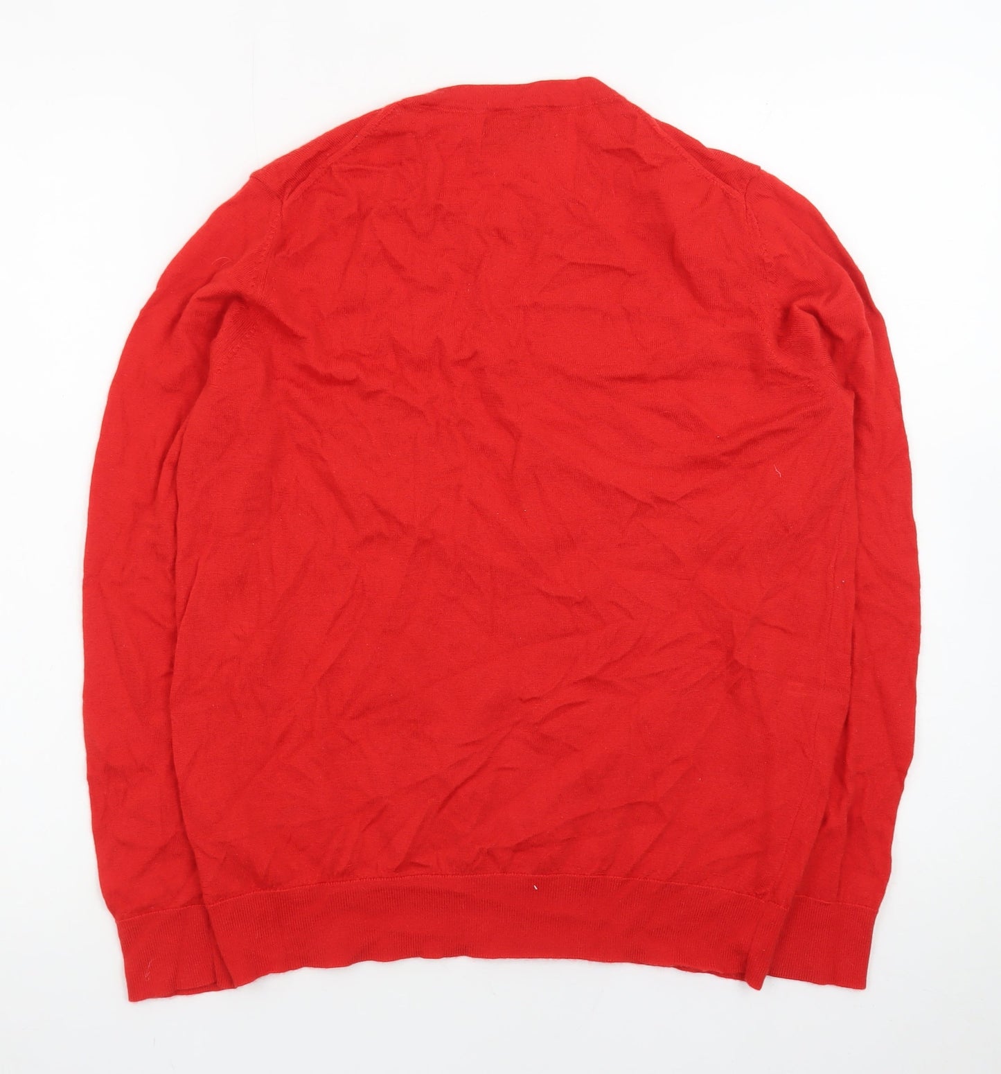 Marks and Spencer Women's Red Merino Wool Crew Neck Jumper Size 14