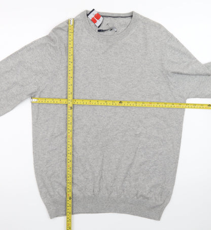 Charles Tyrwhitt Men's Grey Wool Crew Neck Jumper M