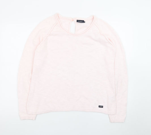 Holebrook Sweden Womens Pink Cotton Knit Jumper Size L Scoop Neck
