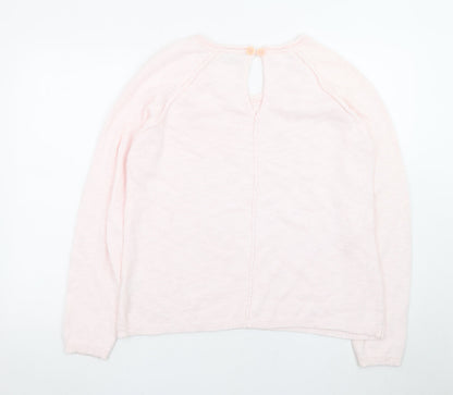 Holebrook Sweden Womens Pink Cotton Knit Jumper Size L Scoop Neck