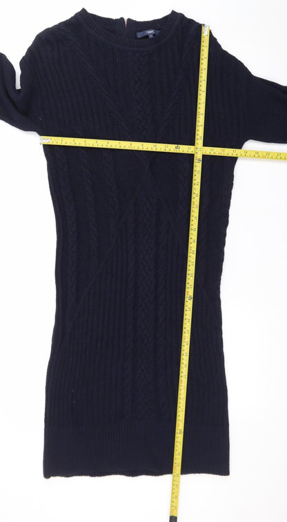 Next Women Black Jumper Dress Medium Knit Long Sleeve Winter Style