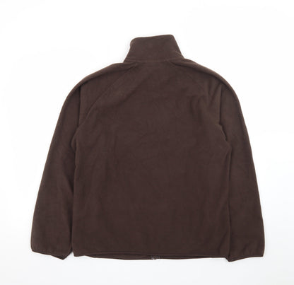 Animal Women Brown Full Zip Fleece Sweatshirt Size 12