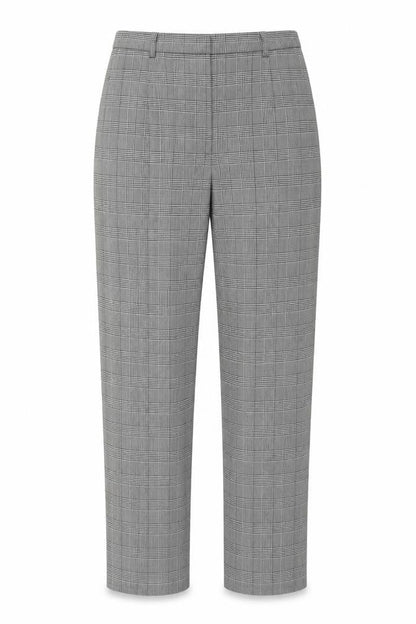 Viyella Petite Women's Grey Check Wool Blend Trousers UK 12