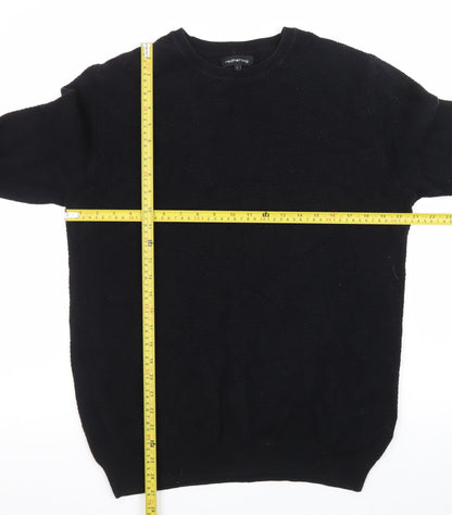 Red Herring Men’s Black Cotton Crew Neck Jumper Size L