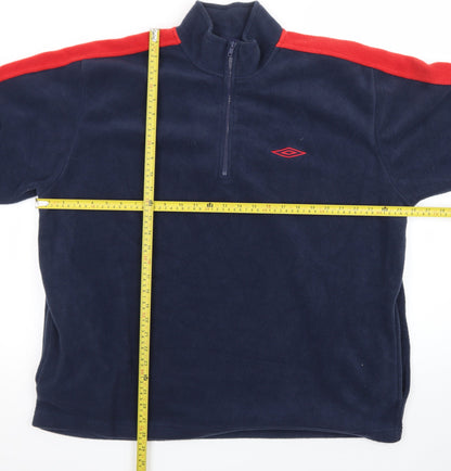 Umbro Men's Blue XL 1/4 Zip Fleece Pullover Sweatshirt