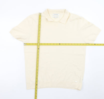 Marks and Spencer Autograph Men's Beige Supima Cotton Polo Shirt L