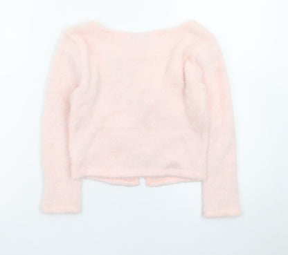 Topshop Women's Pink Petite V-Neck Tie Front Cardigan Size 6