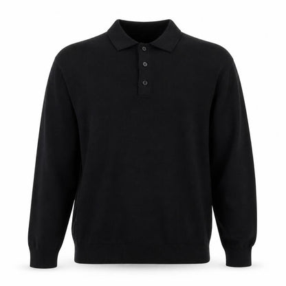 Marks & Spencer Men’s Black 2XL Collared Henley Jumper