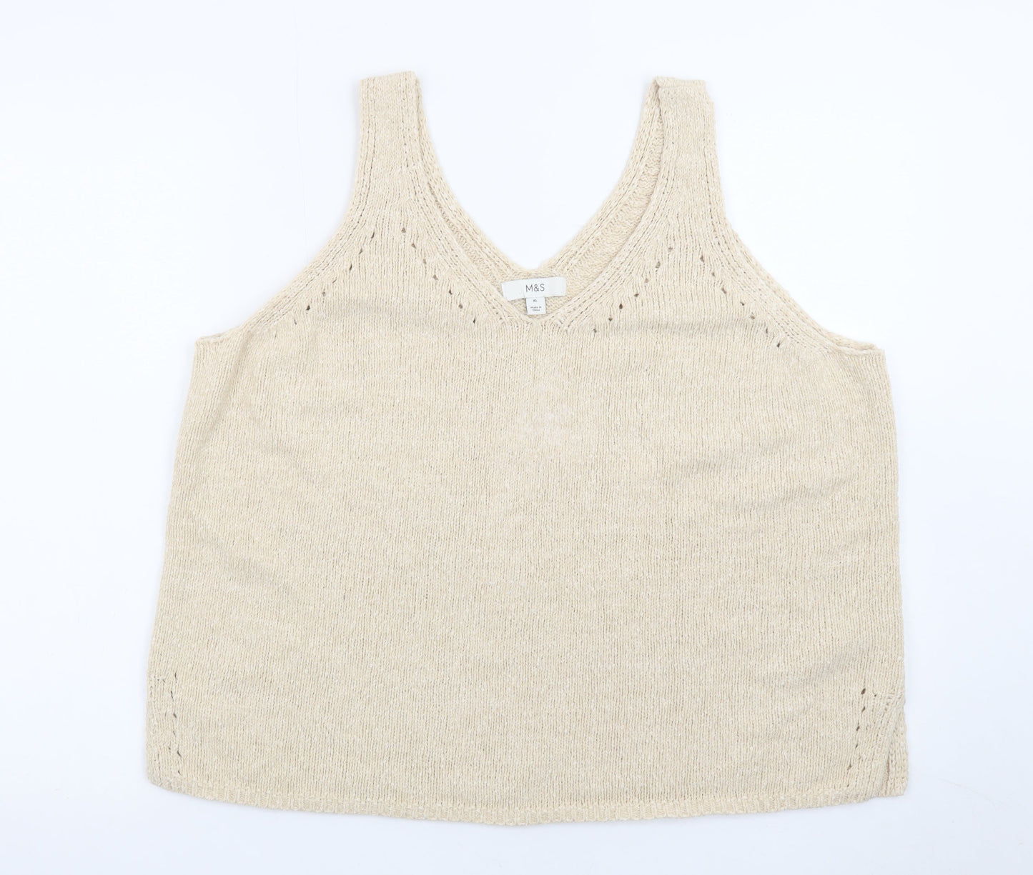 Marks and Spencer Women’s Beige Knit V-Neck Camisole Tank Top XL