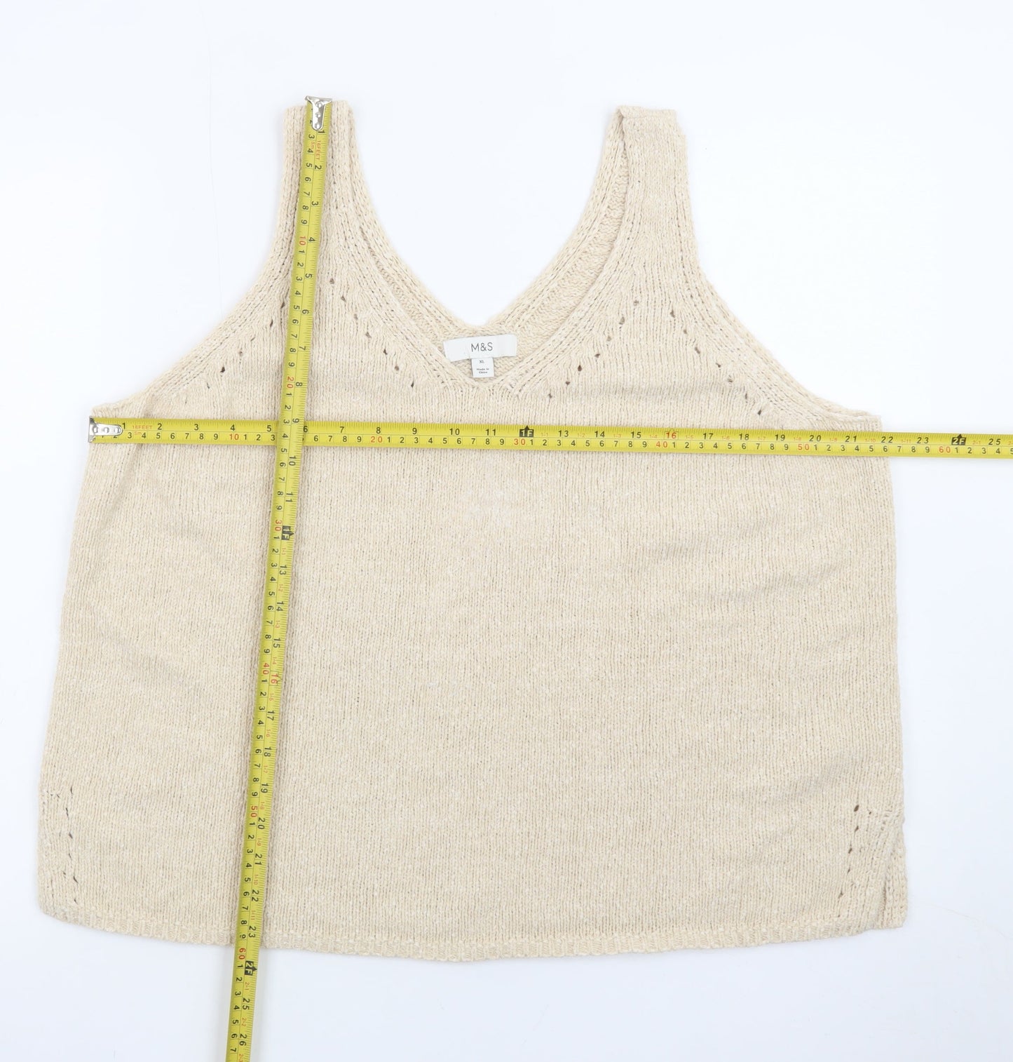 Marks and Spencer Women’s Beige Knit V-Neck Camisole Tank Top XL