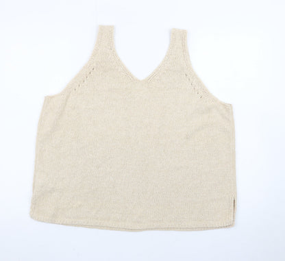 Marks and Spencer Women’s Beige Knit V-Neck Camisole Tank Top XL