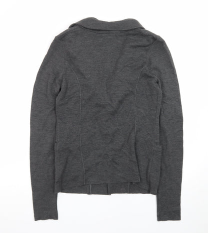 Hush Women's Grey Wool Blend Long Sleeve Cardigan S