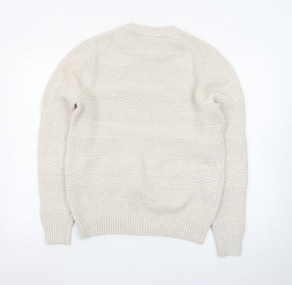 Marks and Spencer Women Ivory Crew Neck Knit Jumper Medium