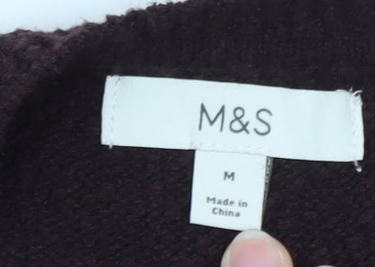 Marks and Spencer Womens Brown Wool Blend Sleeveless V-Neck Vest M