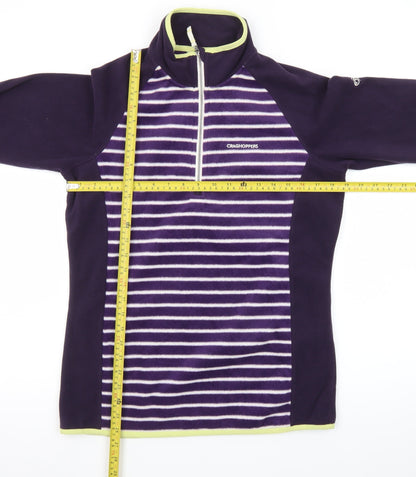 Craghoppers Women's Purple Stripe Fleece 1/2 Zip Pullover UK 12