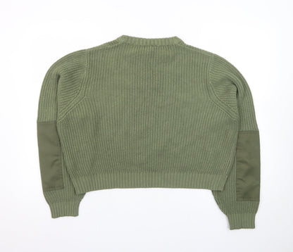 Monki Unisex Green Chunky Knit Crew Neck Jumper Size S
