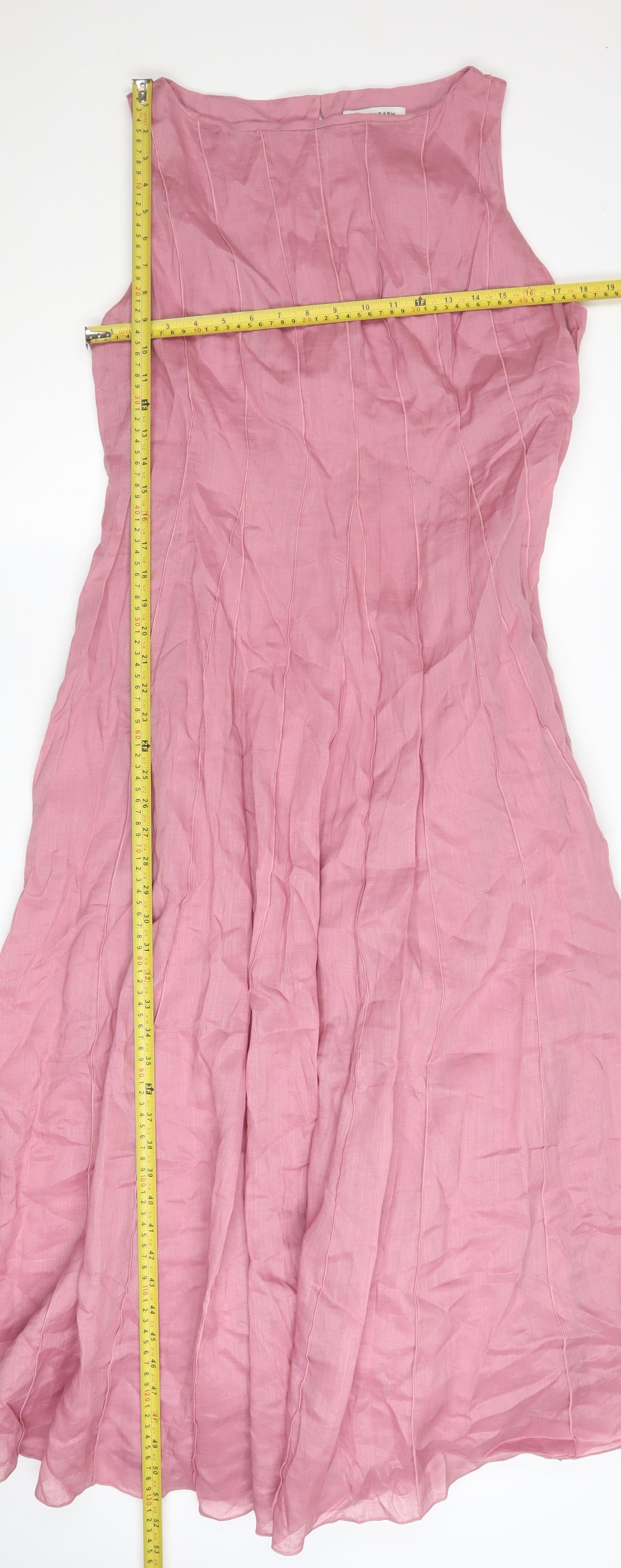 Marks and Spencer Women’s Pink Size 16 Sleeveless Fit & Flare Midi Dress