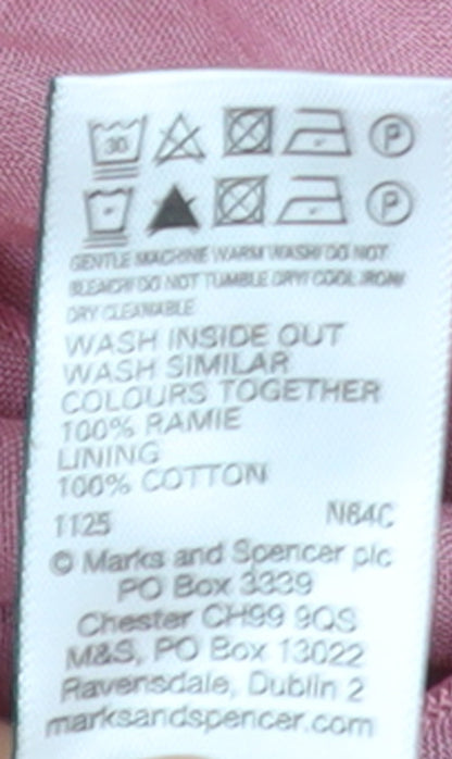 Marks and Spencer Women’s Pink Size 16 Sleeveless Fit & Flare Midi Dress