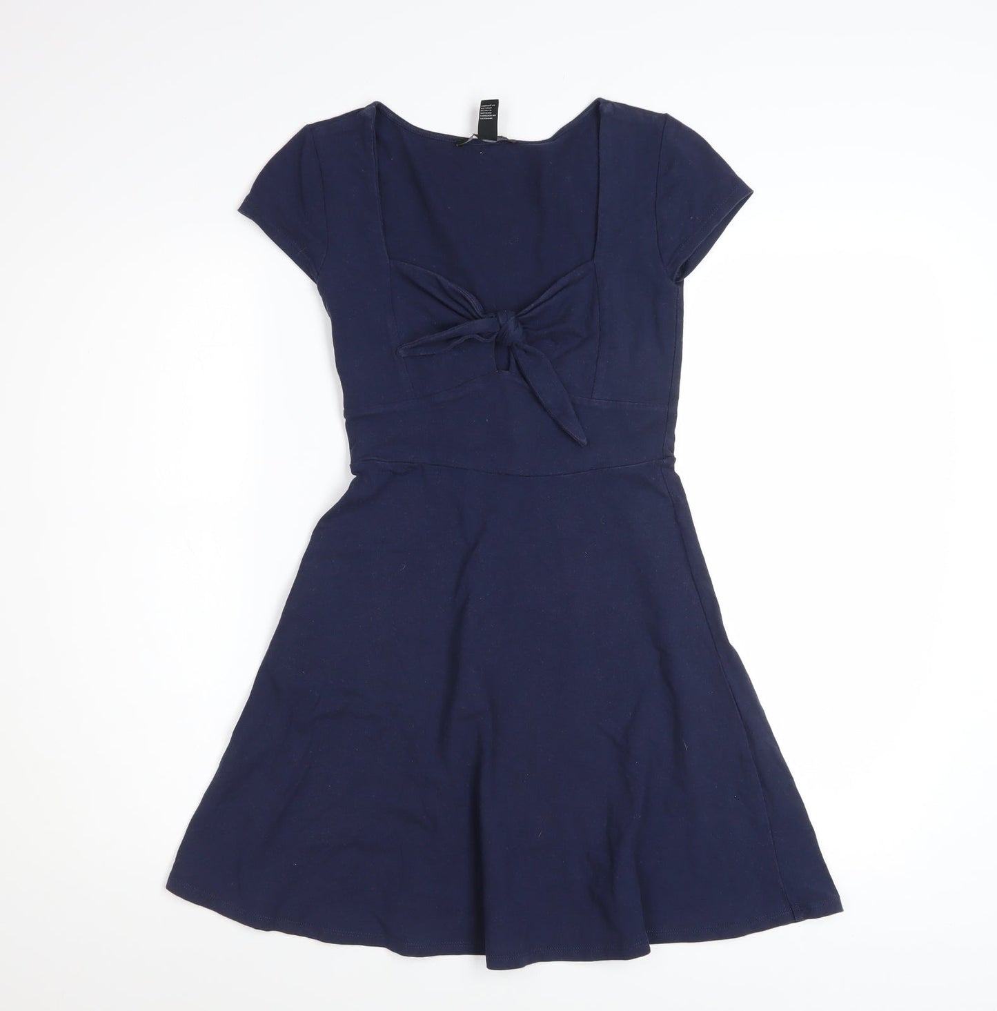 Forever 21 Women's Blue Fit & Flare Bow Knee Length Dress Size S