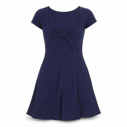 Forever 21 Women's Blue Fit & Flare Bow Knee Length Dress Size S