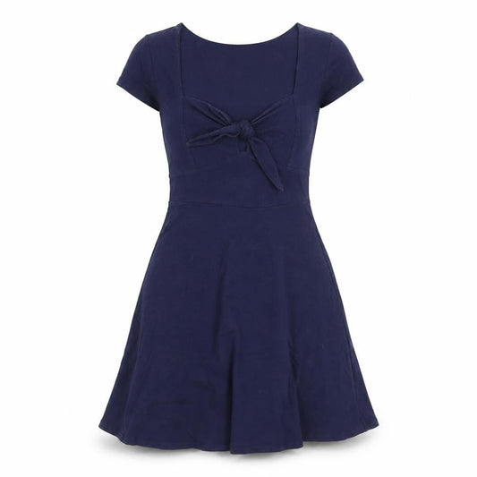 Forever 21 Women's Blue Fit & Flare Bow Knee Length Dress Size S