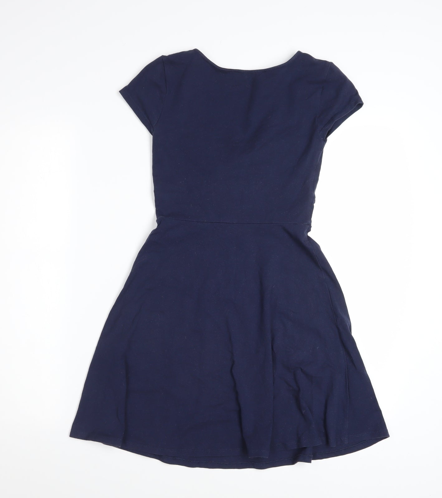 Forever 21 Women's Blue Fit & Flare Bow Knee Length Dress Size S