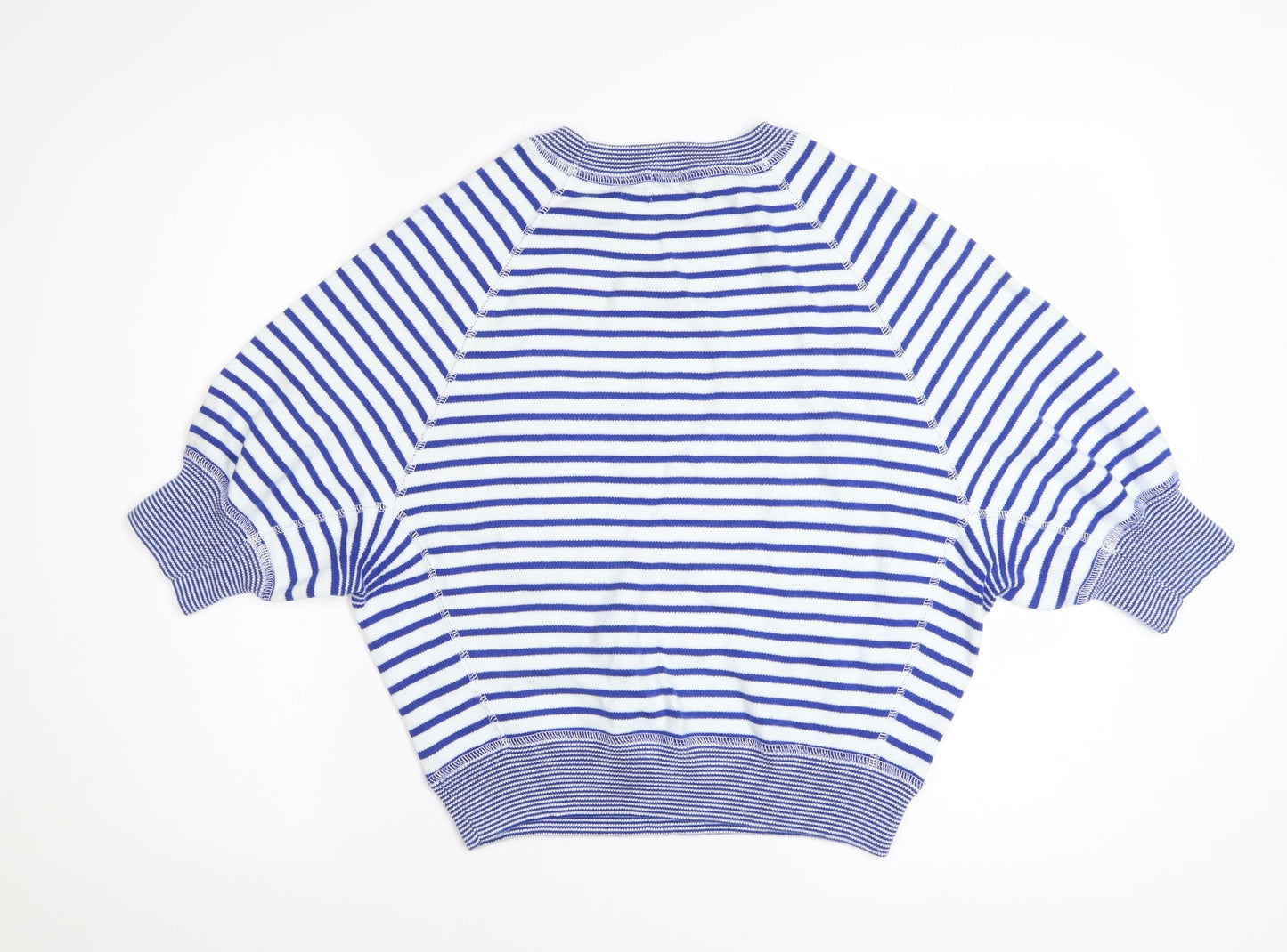 Bellerose Womens Blue Striped Cotton Short Sleeve Oversized Jumper S
